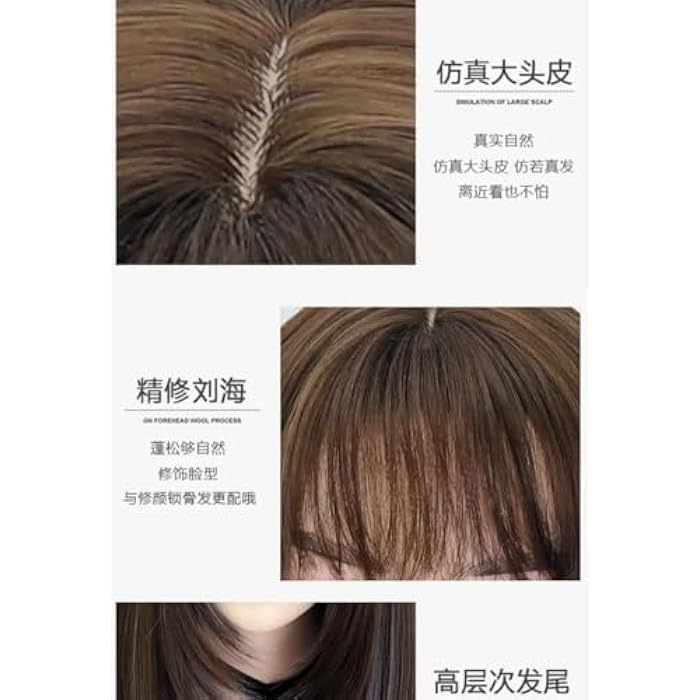 DILLARDS Premium Shoulder Length Straight Wig, Dark Brown Synthetic Hair with Bangs, Natural Looking Layered Cut, Heat Resistant Fiber for Cosplay and Daily Use - Image 2